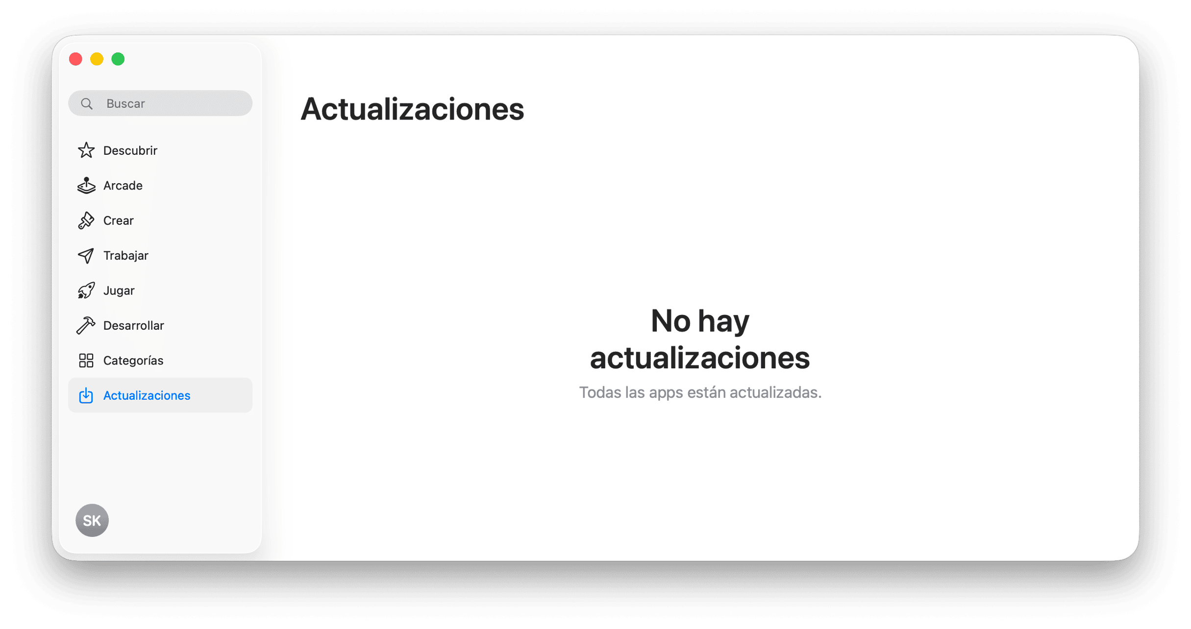 sistema actualizaciones app store