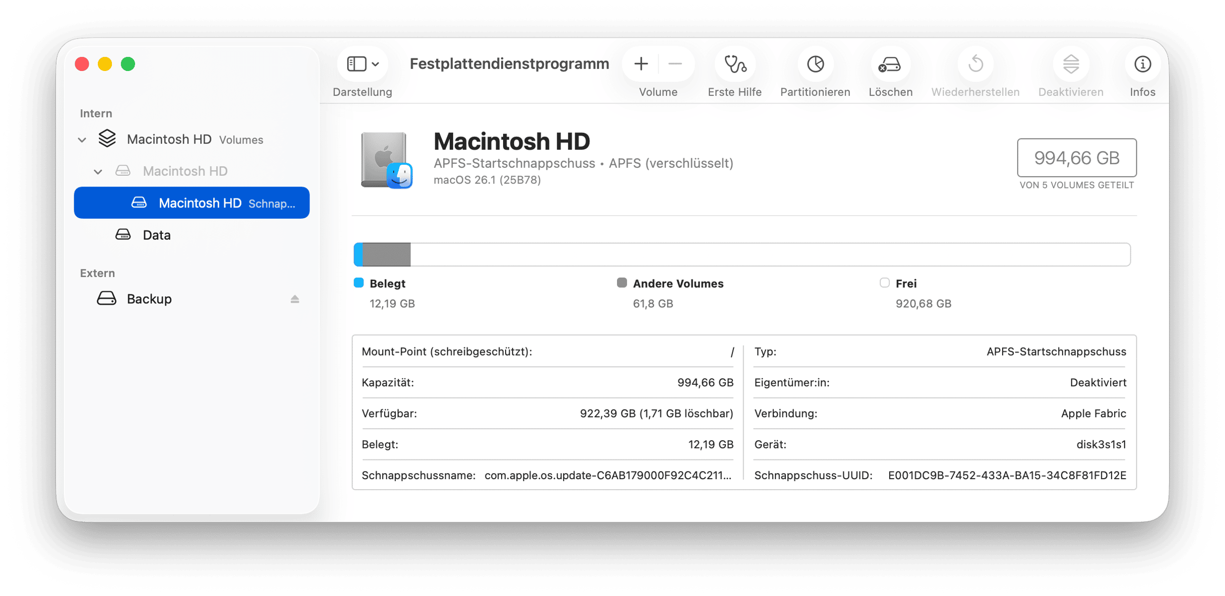 Ventura festplattendienstprogramm