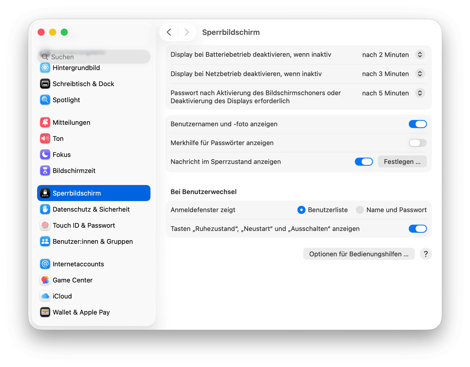 Sequoia sperrbildschirm