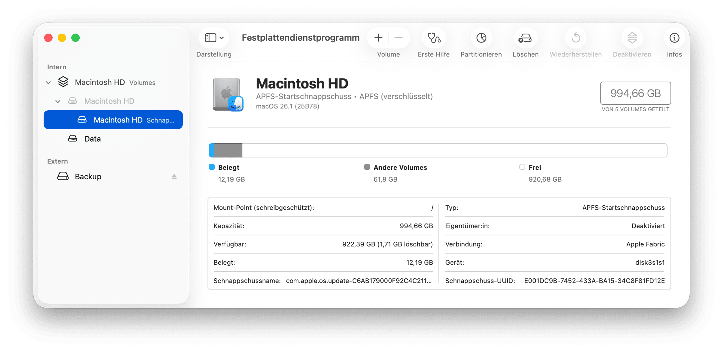 Ventura festplattendienstprogramm