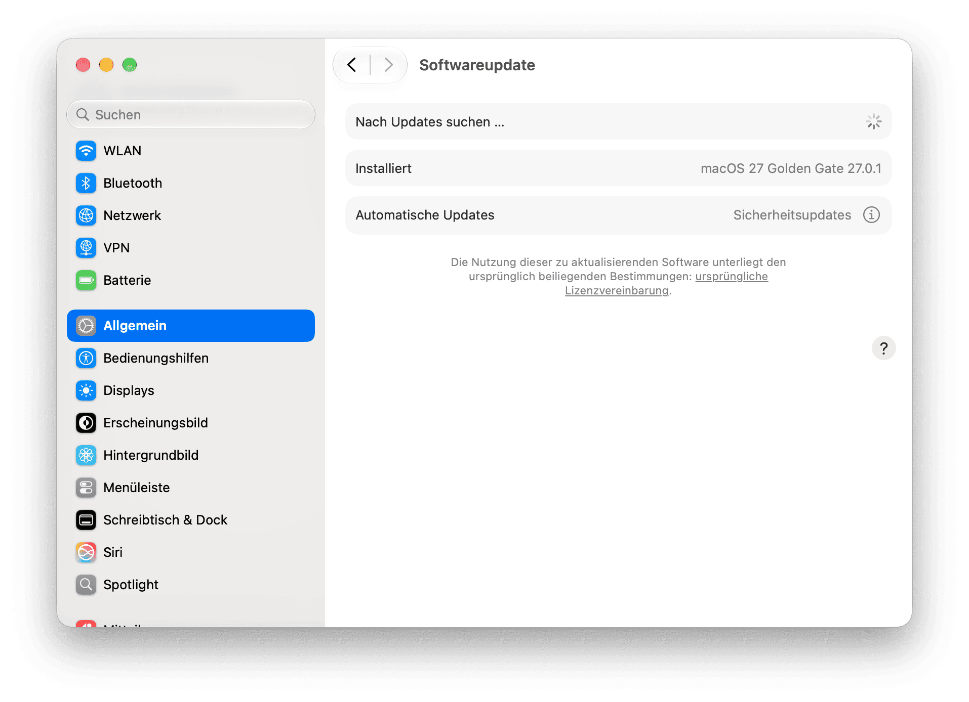 macOS Software-Update-Einstellungen