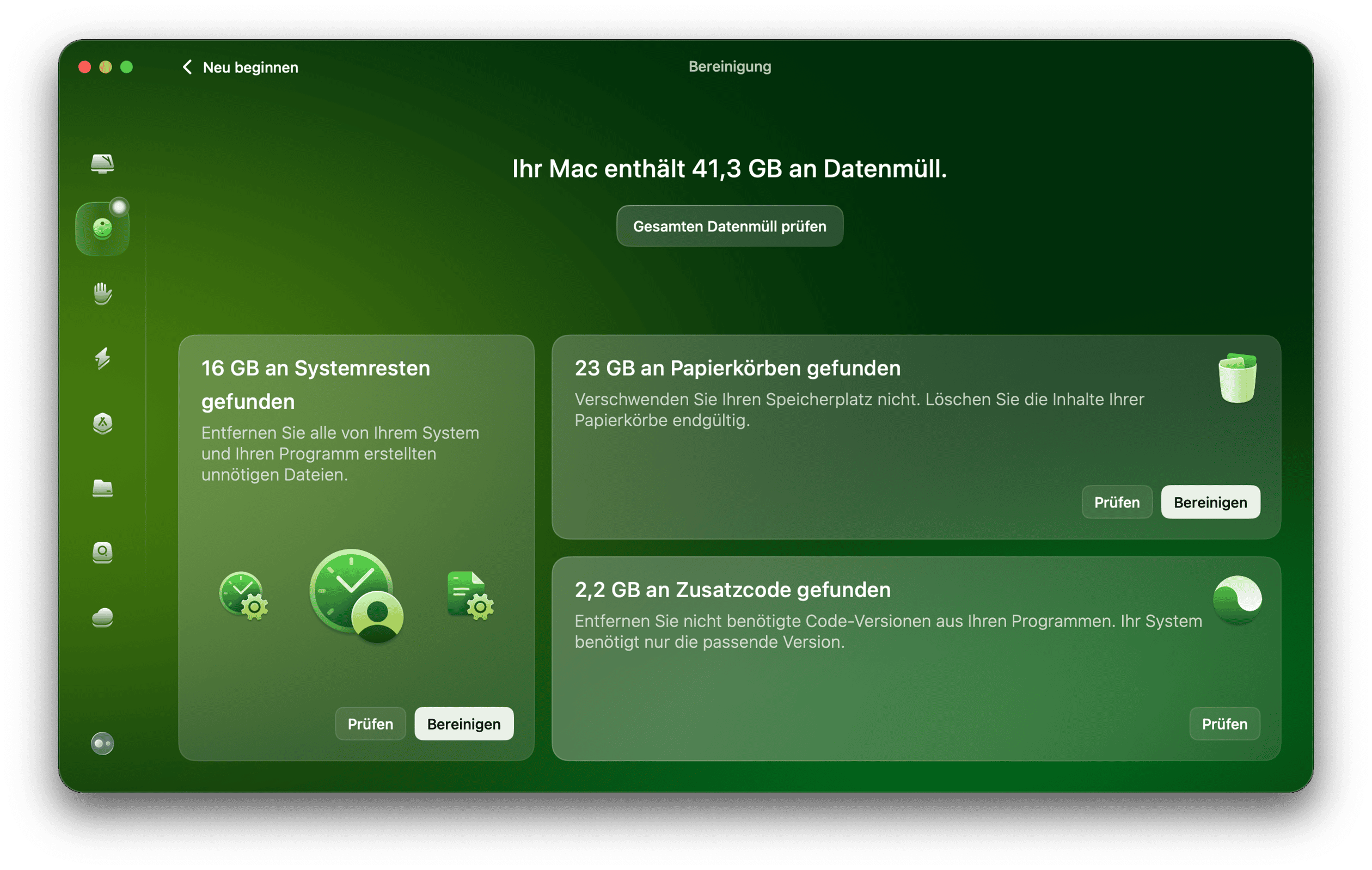 CleanMyMac &ndash; Entfernen Sie Systemreste