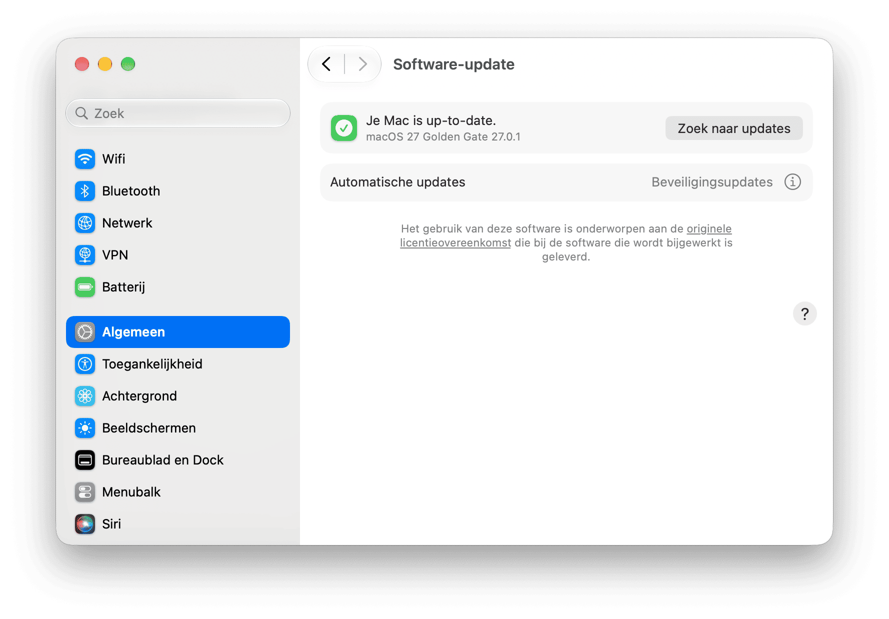 systeem Voorkeuren - macOS software-update-instellingen