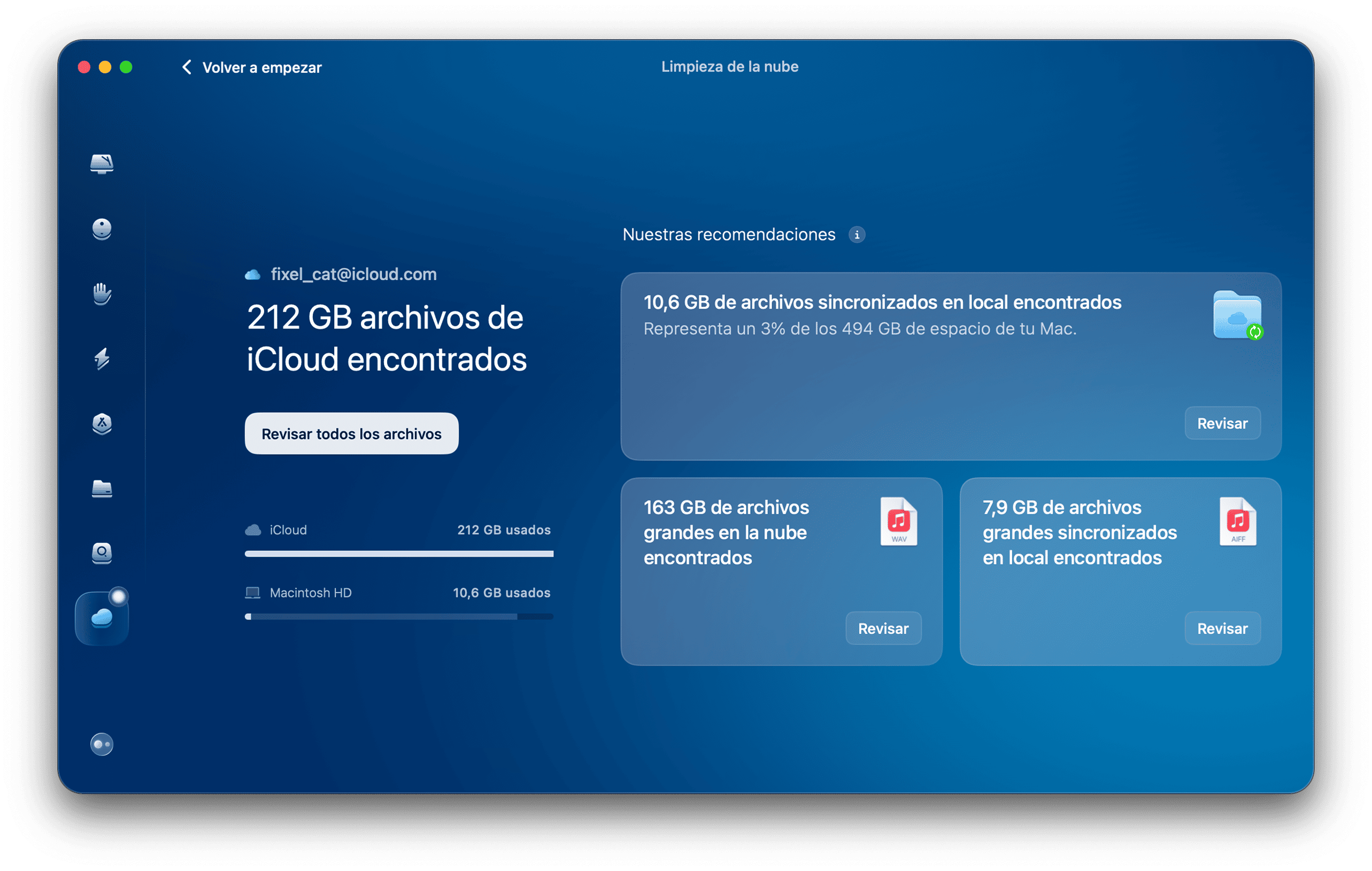 CleanMyMac - Limpiar la nube