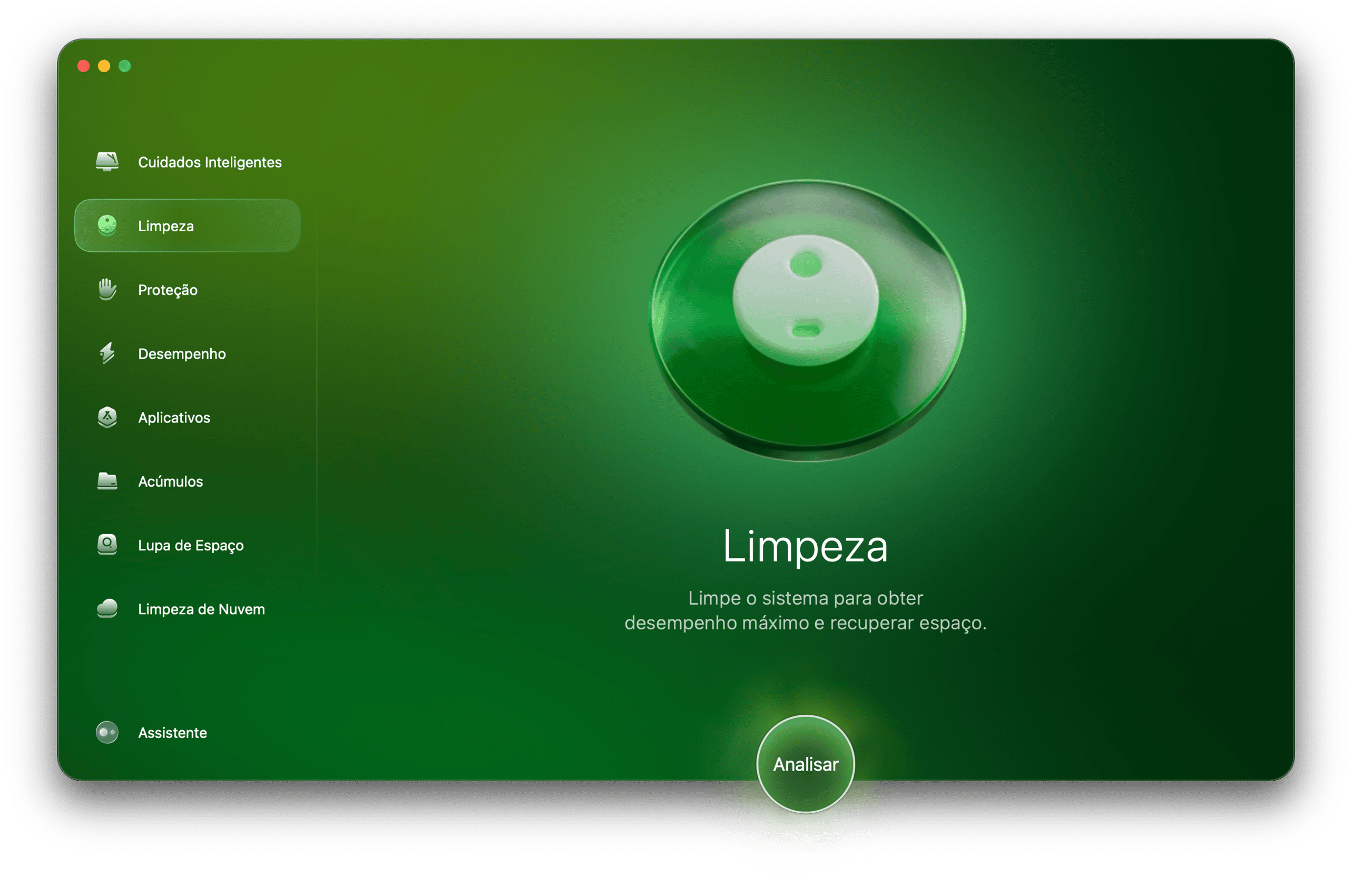 Abra o app e, na barra lateral, selecione Limpeza