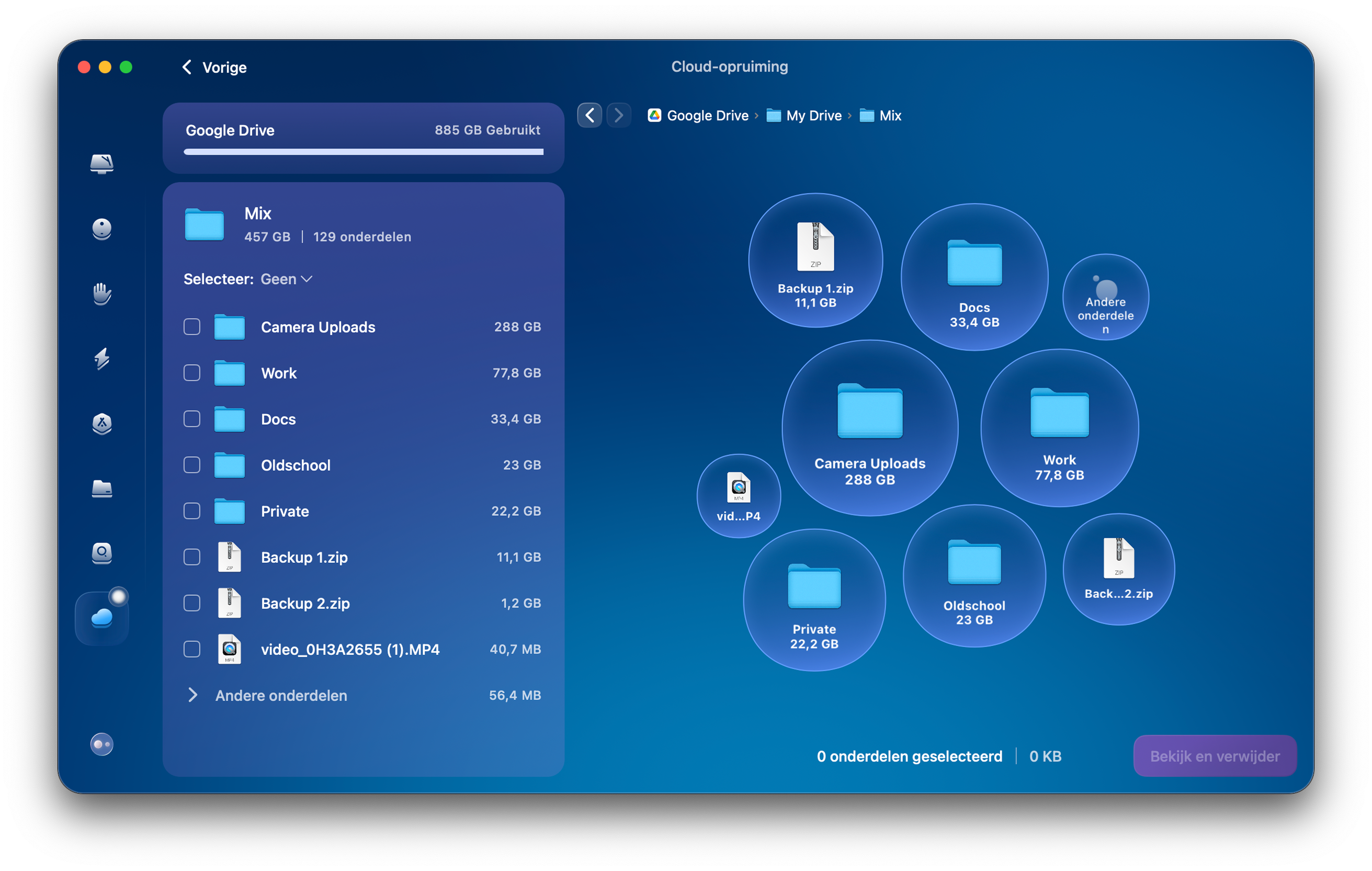 'Cloud-opruiming' in CleanMyMac