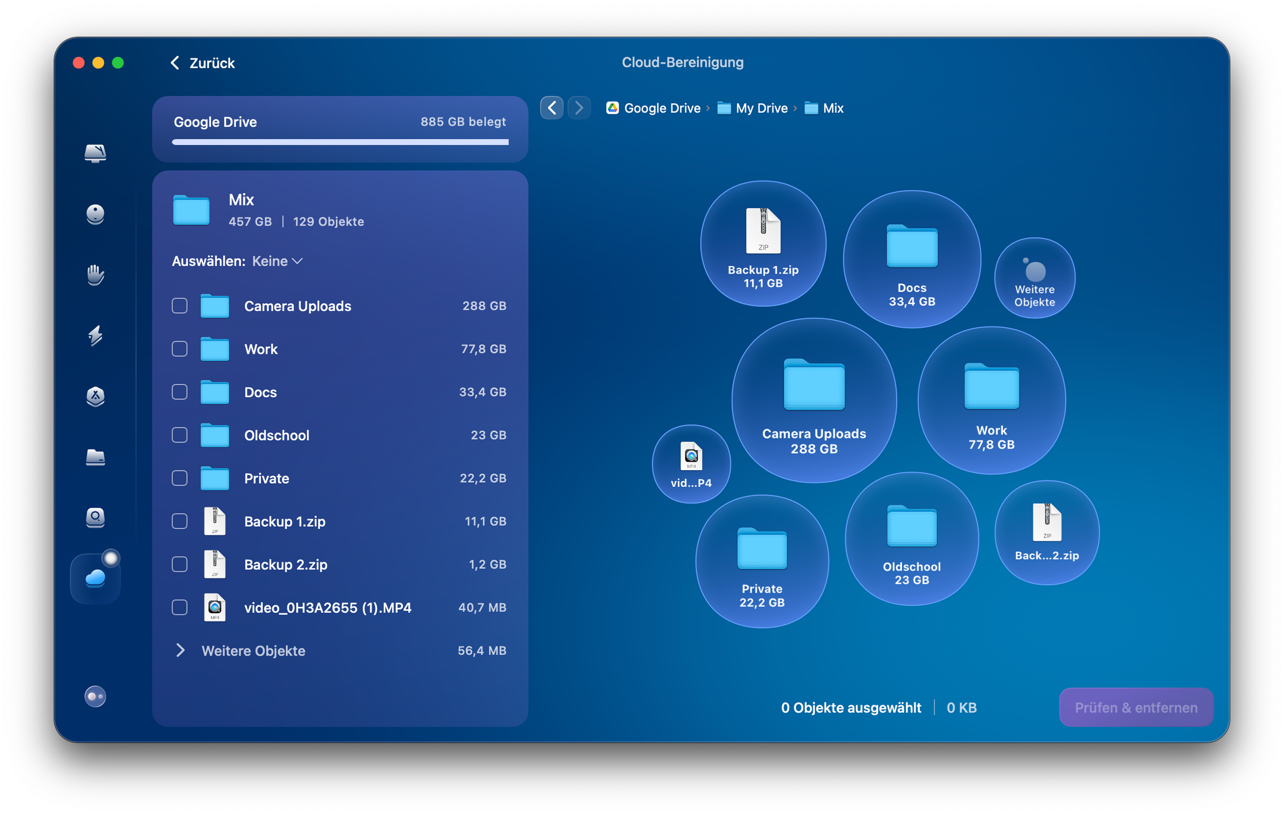 &bdquo;Cloud-Bereinigung&rdquo; von CleanMyMac