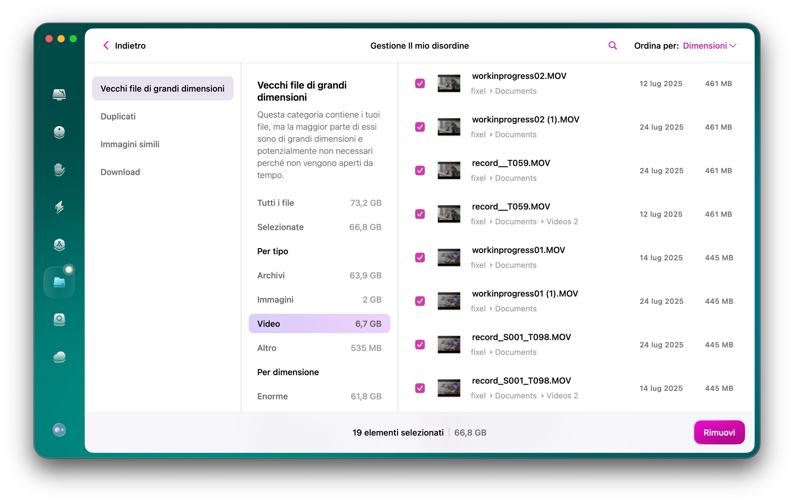 CleanMyMac per Mac - Il mio disordine
