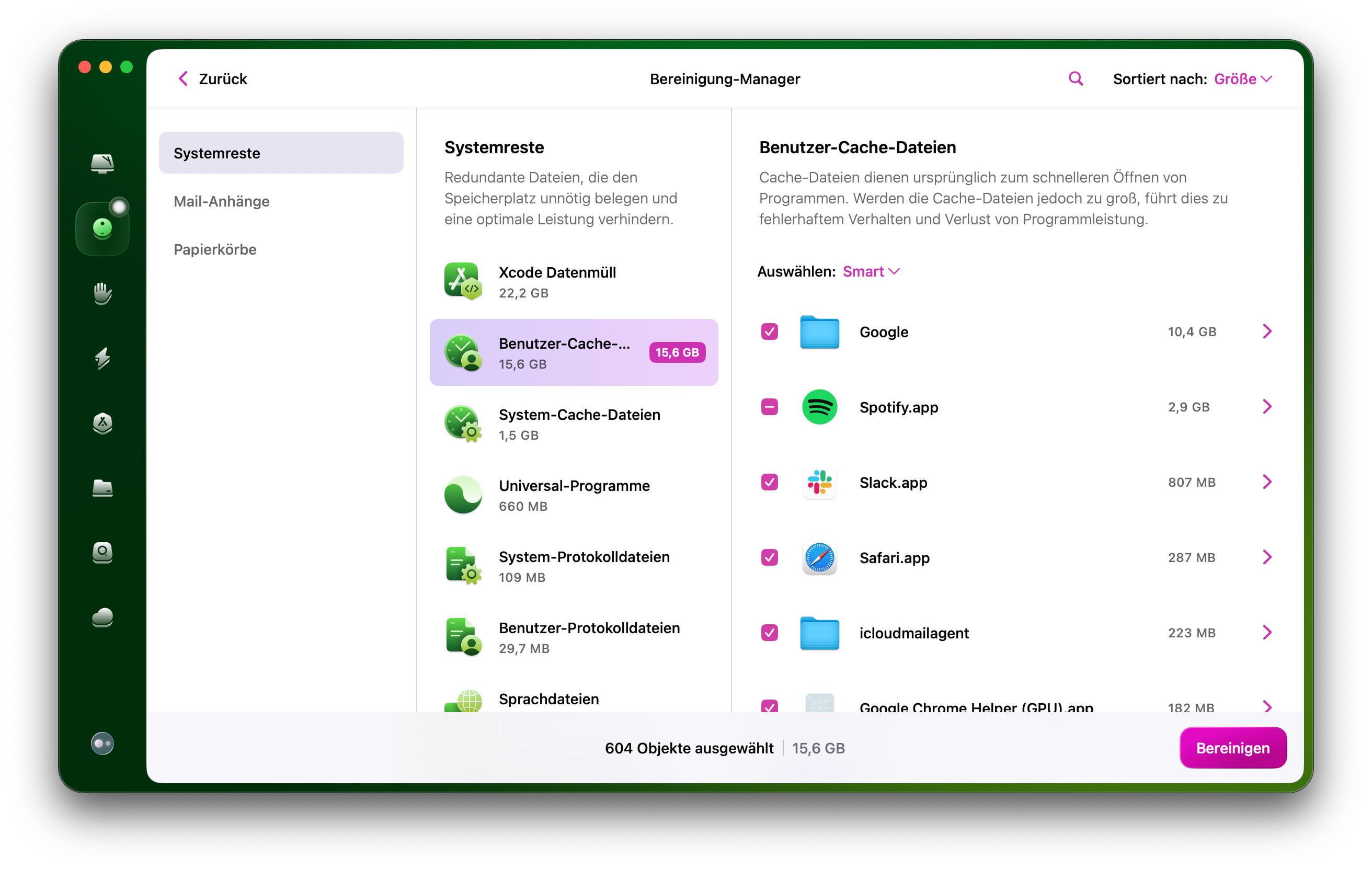 Der Bereinigungs-Manager von CleanMyMac