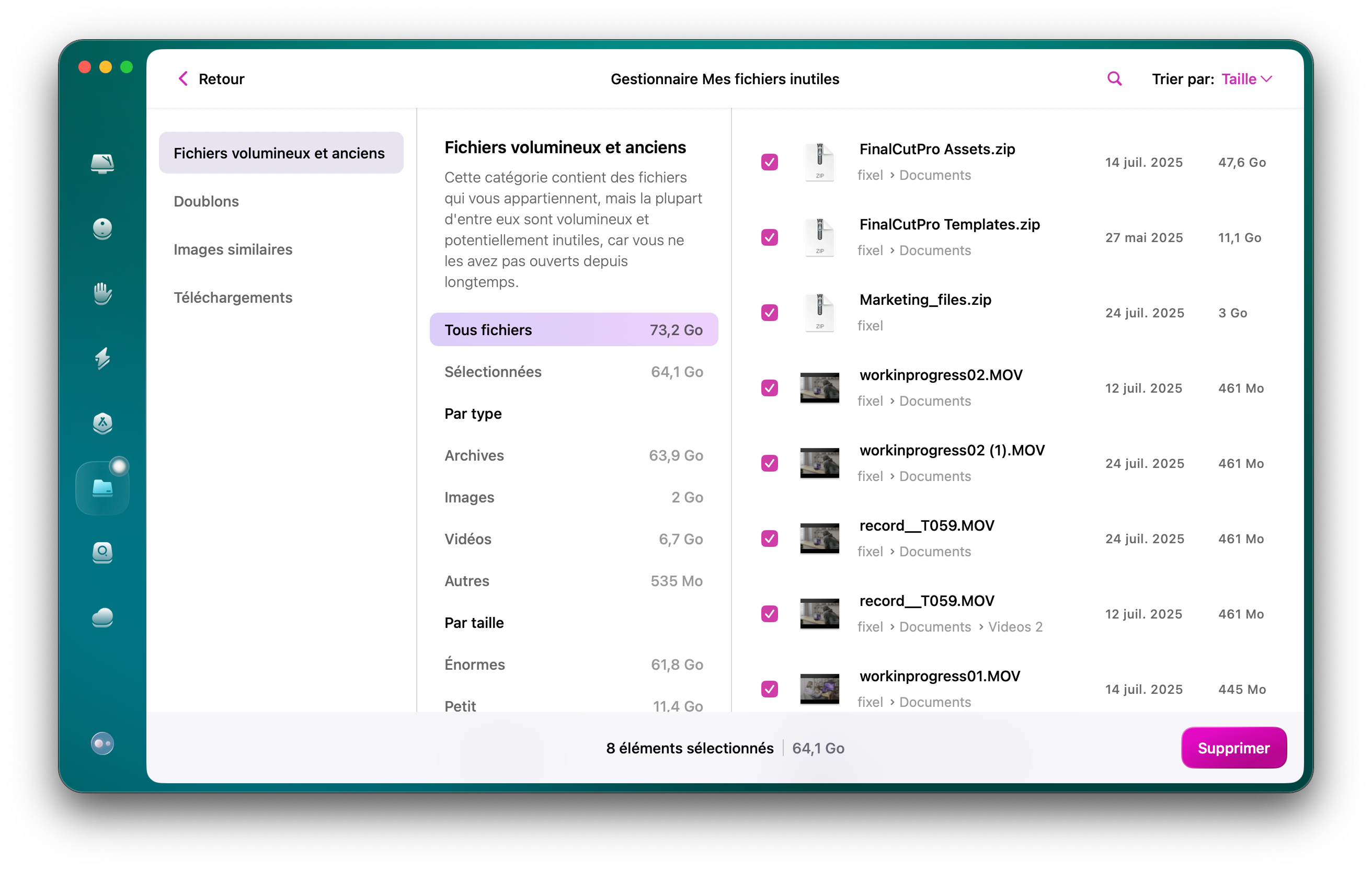 la fonctionnalit&eacute; Mes fichiers