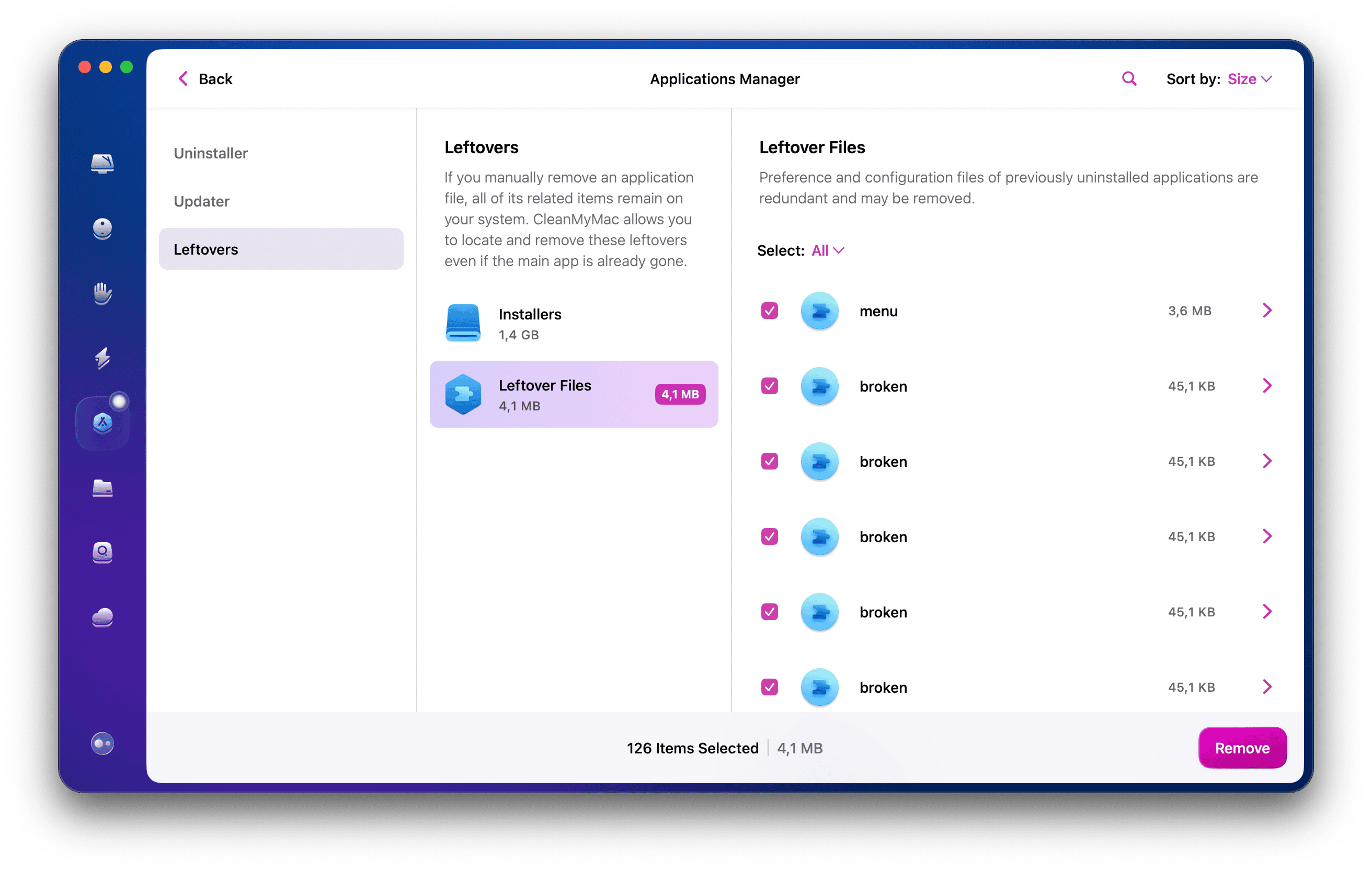 Leftovers in the Uninstaller module of CMM