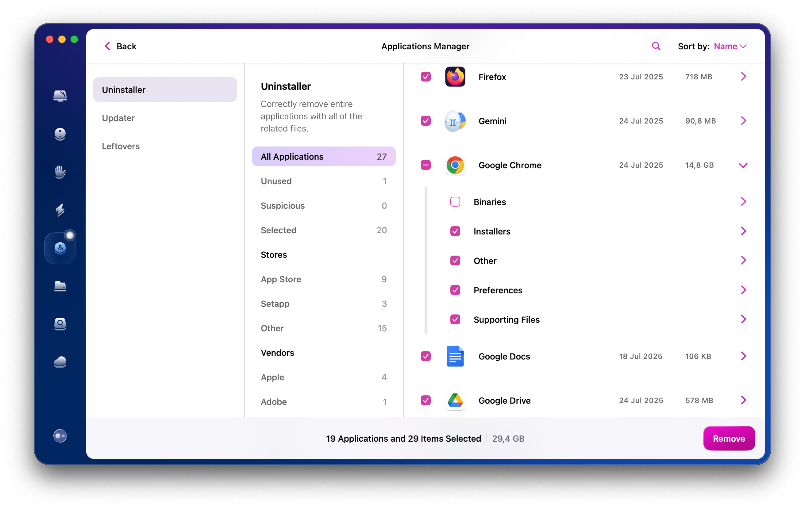 Reset Chrome with CleanMyMac