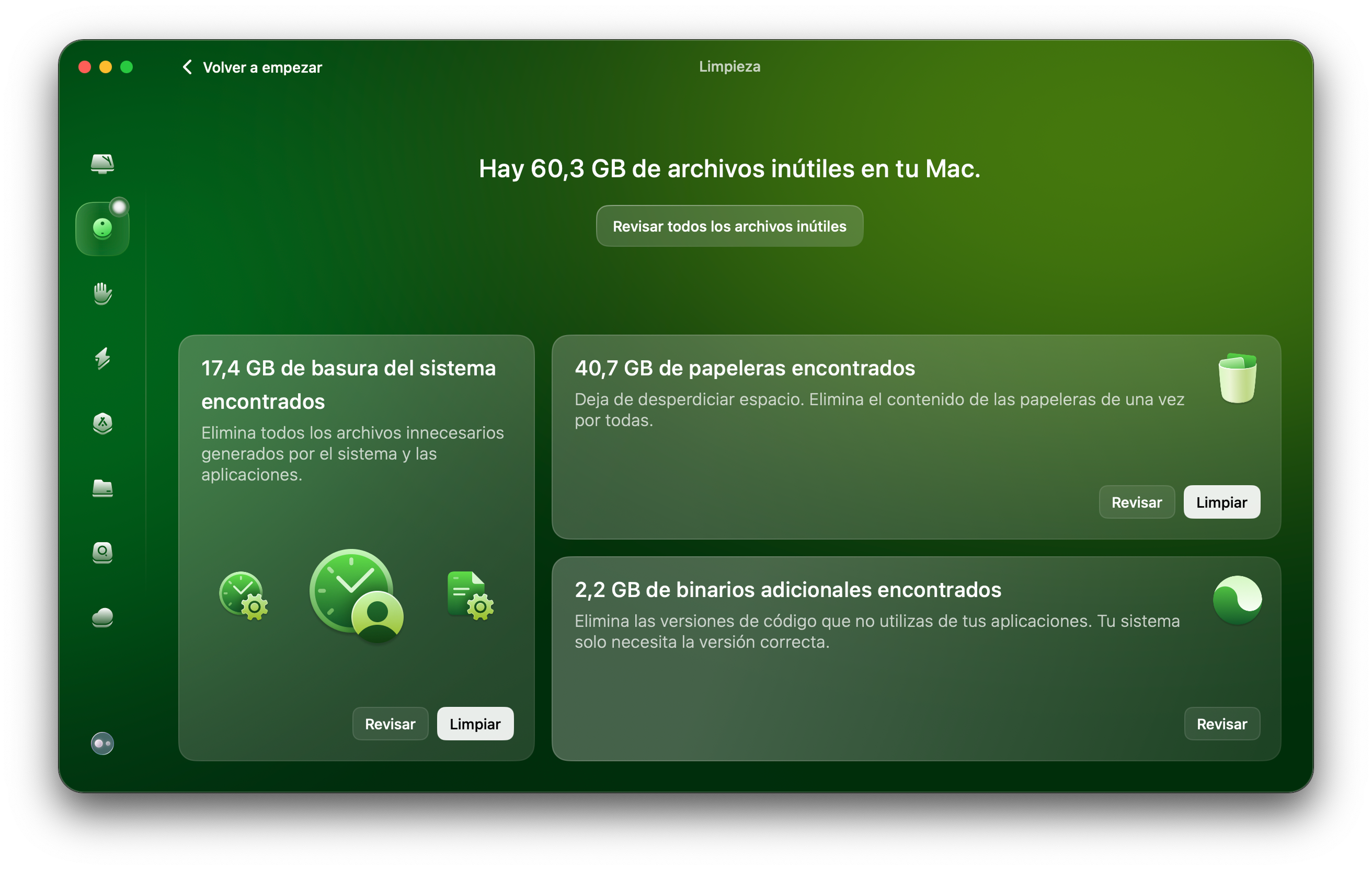 Elimina la basura del sistema