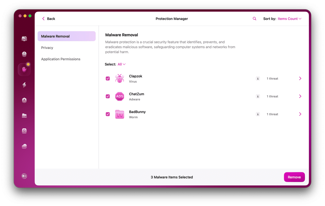 adware found with malware removal module of CleanMyMac