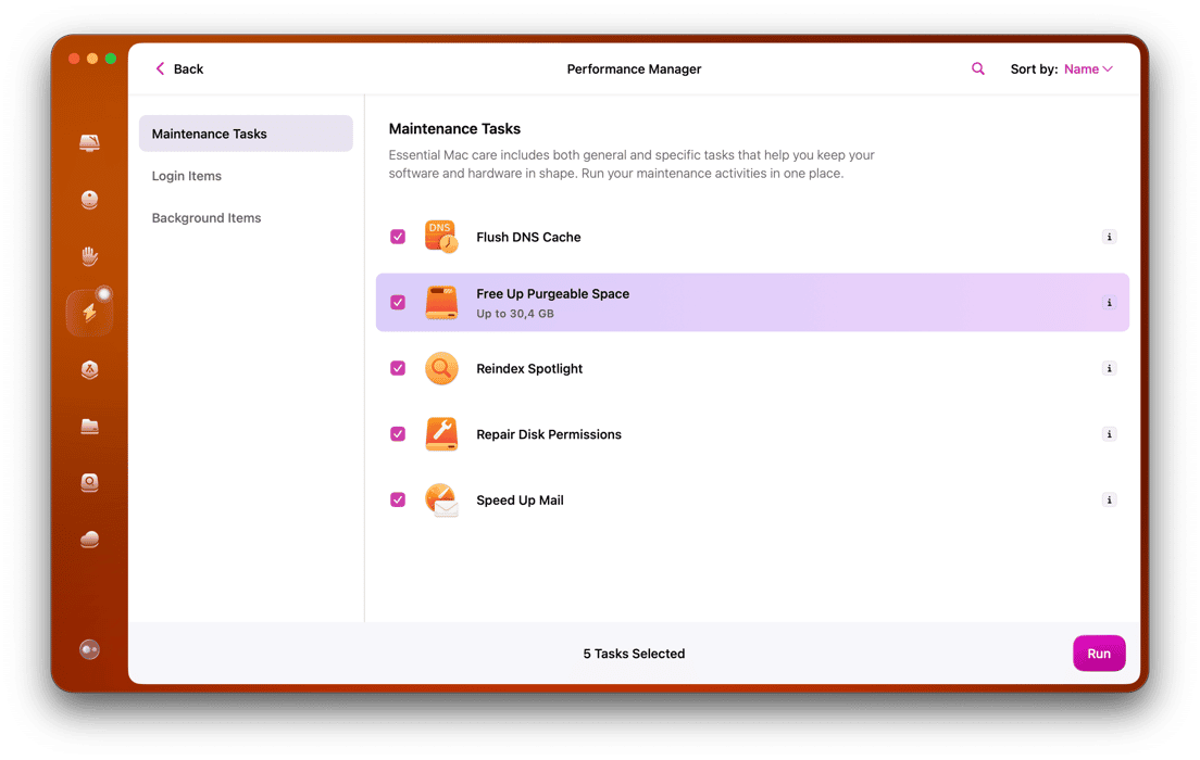 Free up purgeable space with CleanMyMac