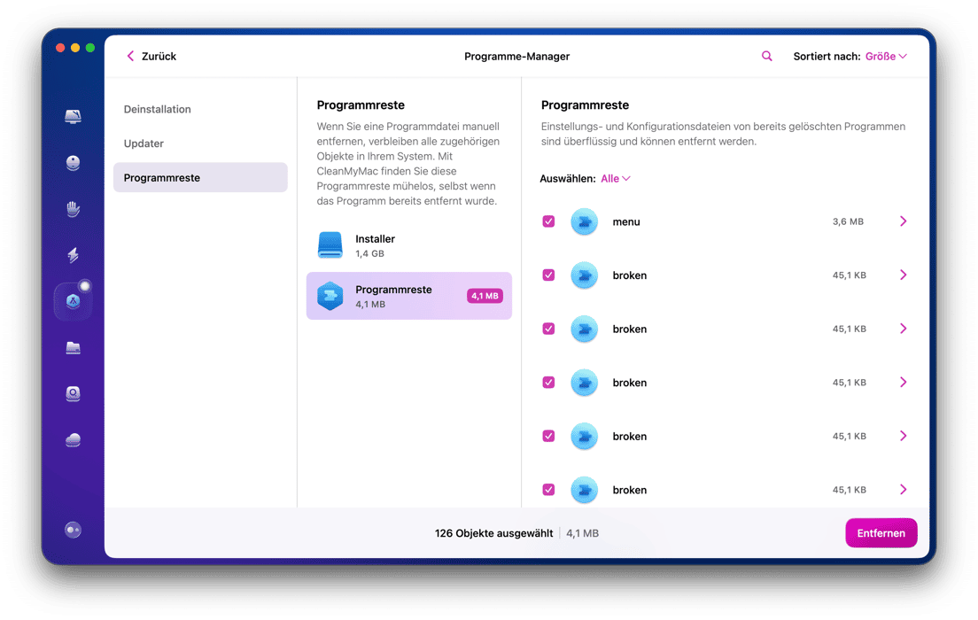 &Ouml;ffnen Sie die App und klicken Sie auf &bdquo;Programme&ldquo; > &bdquo;Scannen&ldquo; > &bdquo;Programme verwalten&ldquo;