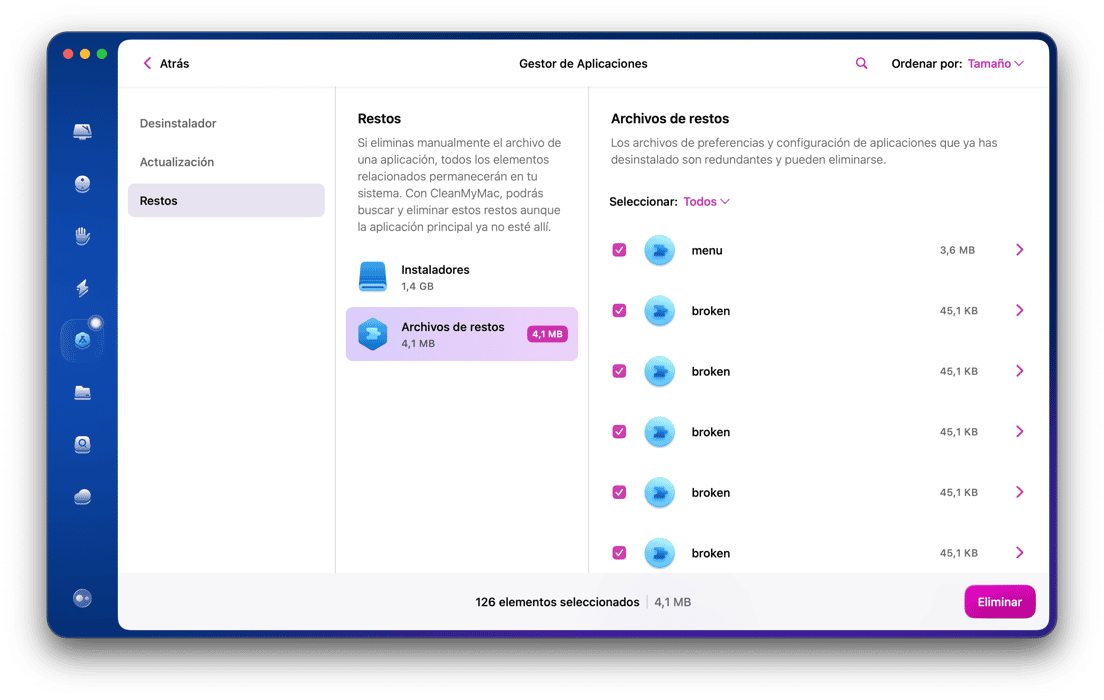 Abre la app y haz clic en Aplicaciones > Analizar > Gestionar mis aplicaciones