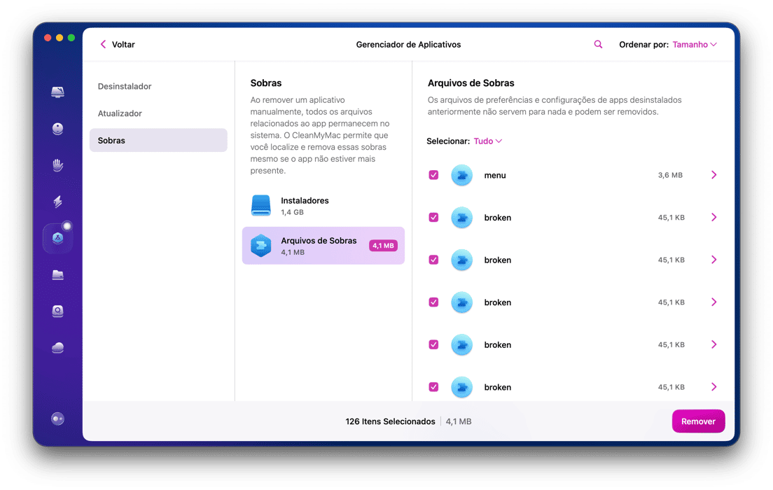Abra o app e clique em Aplicativos&nbsp;> Analisar&nbsp;> Gerenciar Aplicativos