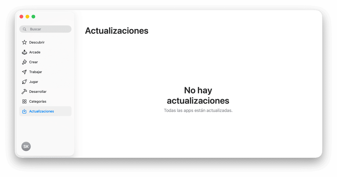 sistema actualizaciones app store
