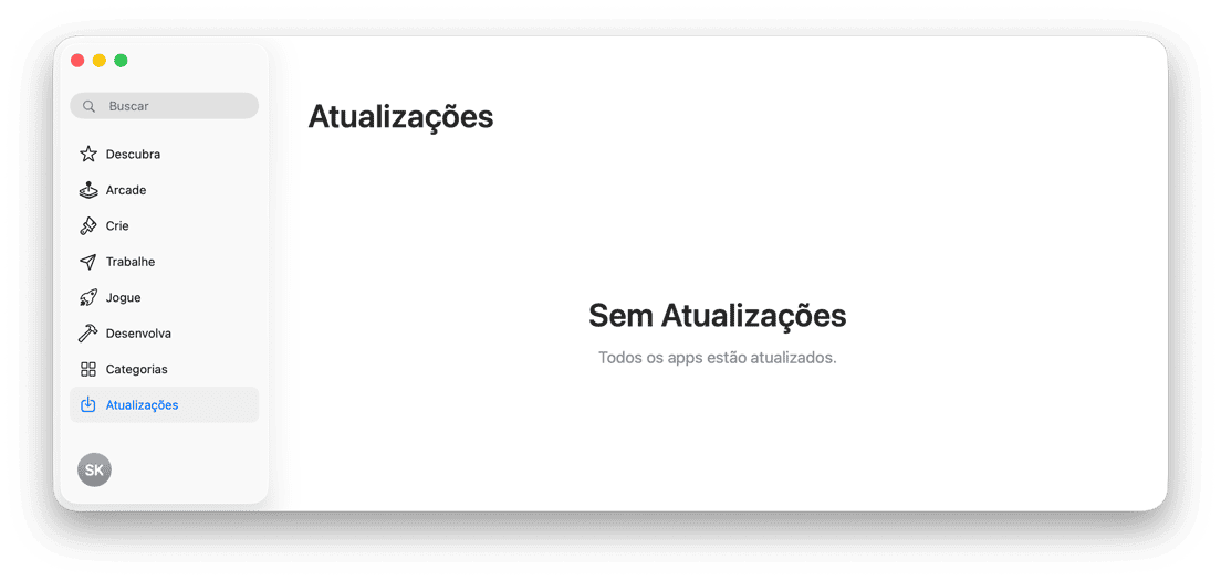 sistema  Atualiza&ccedil;&otilde;es da AppStore