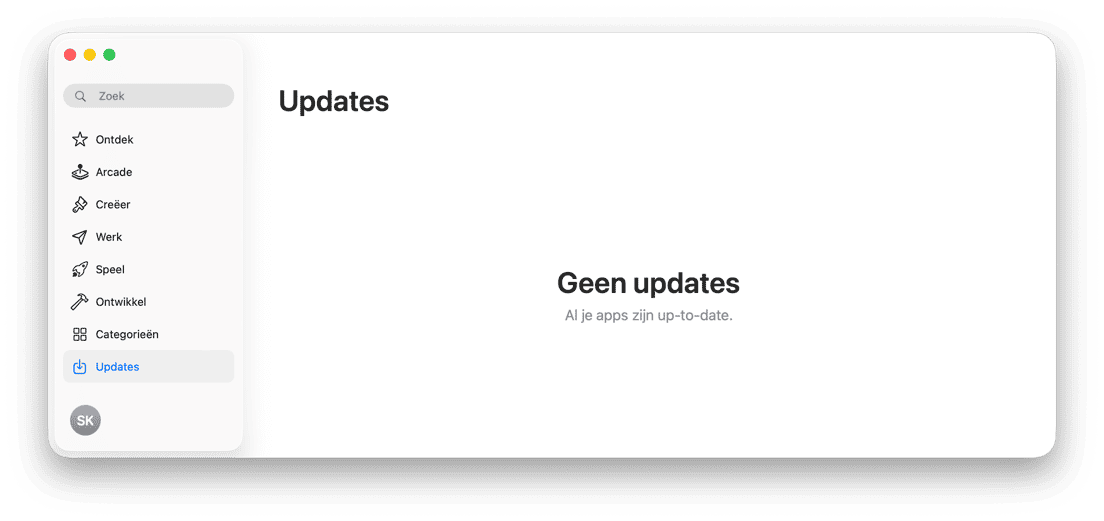 Mac App Store Updates-sectie