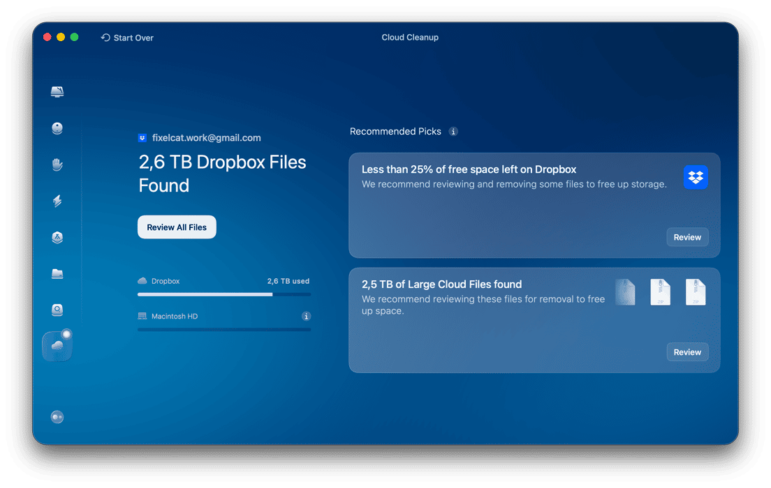 CleanMyMac's Cloud Cleanup tool
