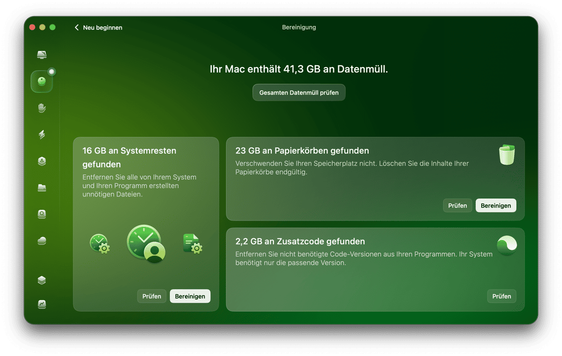 CleanMyMac - Bereinigung