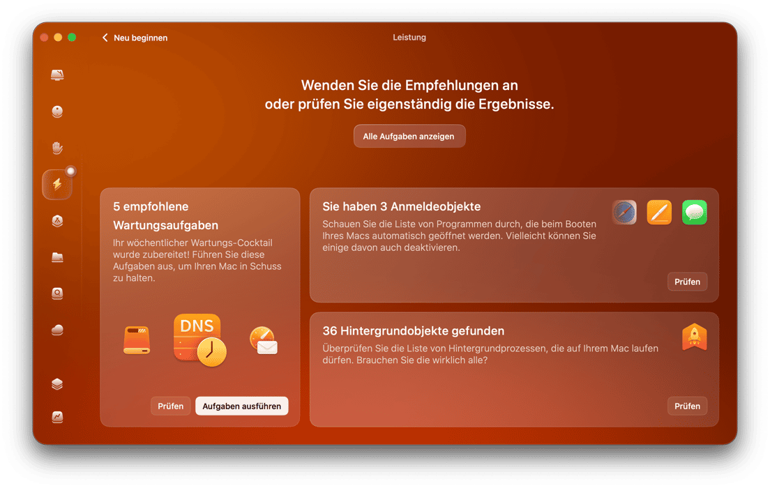 CleanMyMac - Leistung