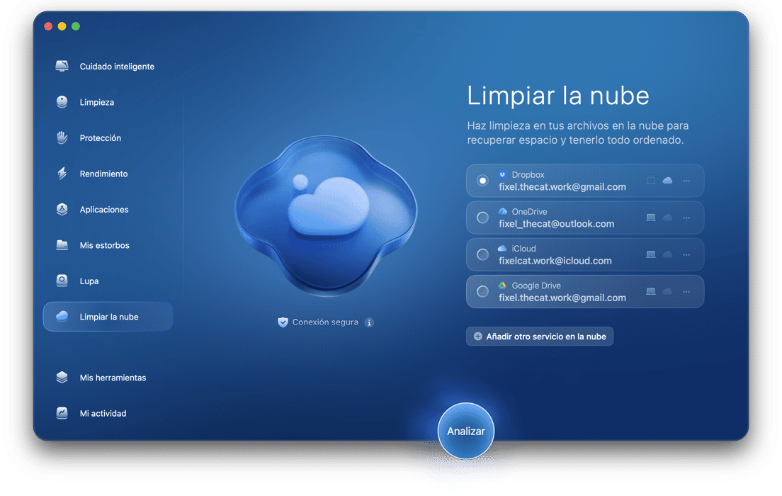 Limpiar la nube: Gestiona iCloud, Google Drive, OneDrive y Dropbox