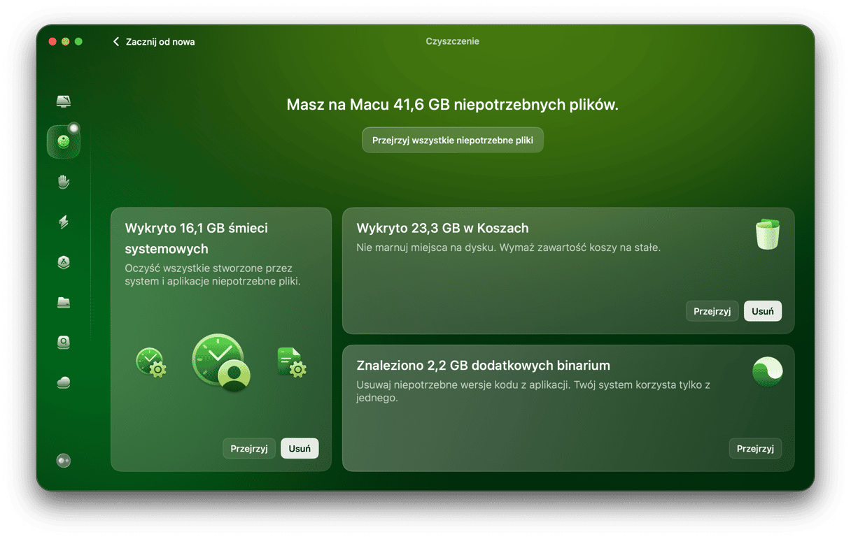 Oczyść śmieci systemowe