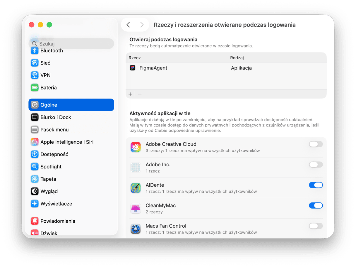 Ustawienia systemowe Logowanie