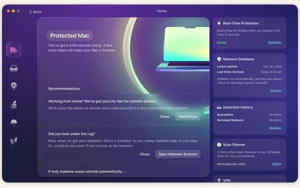 Niveles de escaneo de Moonlock: rápido, normal y profundo