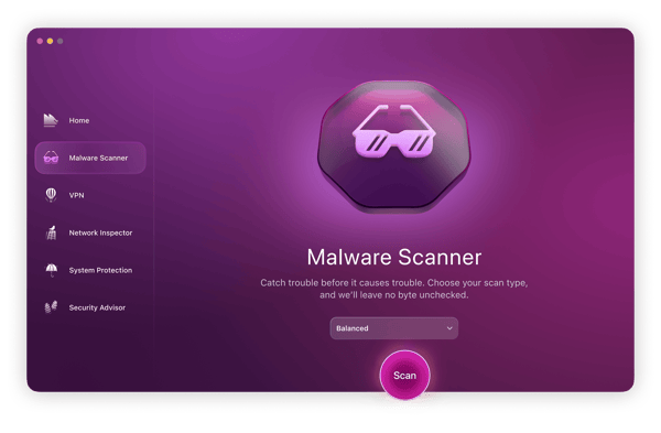 Escáner de malware de Moonlock en acción