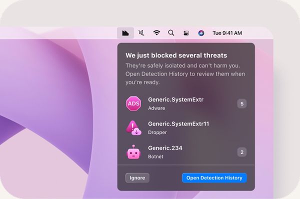 Escáner de malware de Moonlock en acción