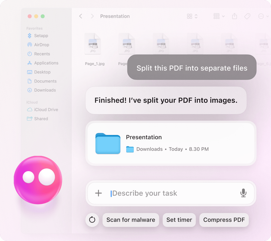 Eney creating PDF from images | AI Assistant for Mac