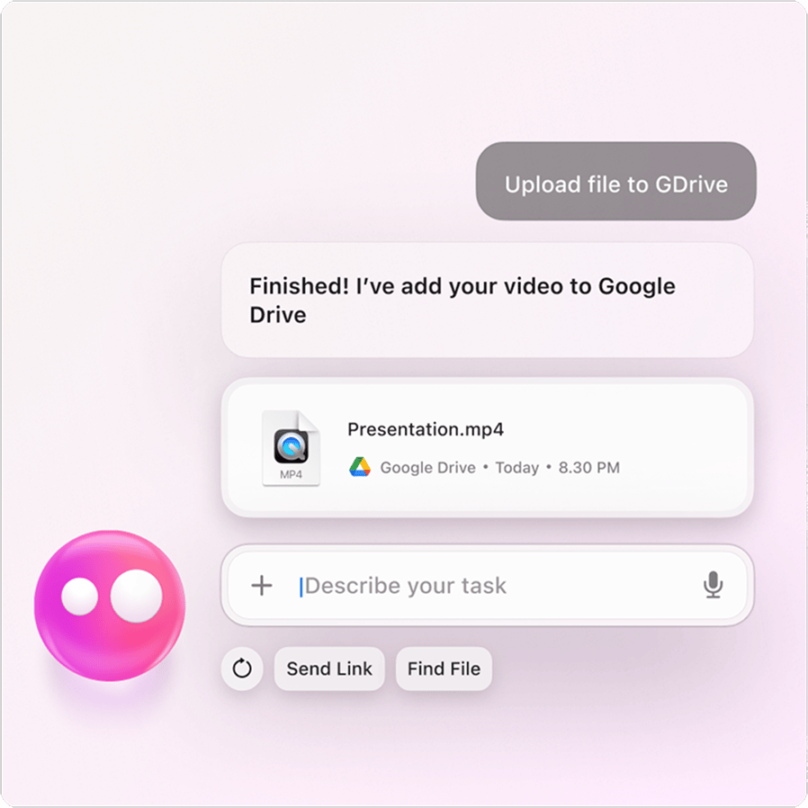 Eney uploading files to Google Drive | AI Assistant for Mac