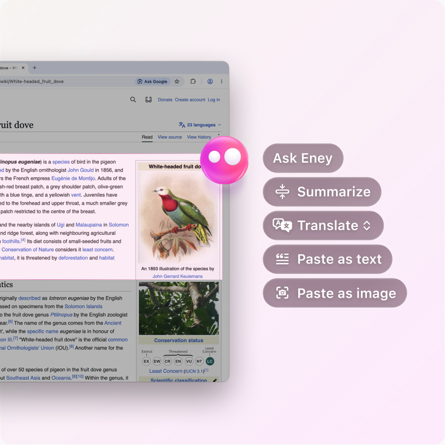 Eney Wand working with on-screen content | AI Assistant for Mac