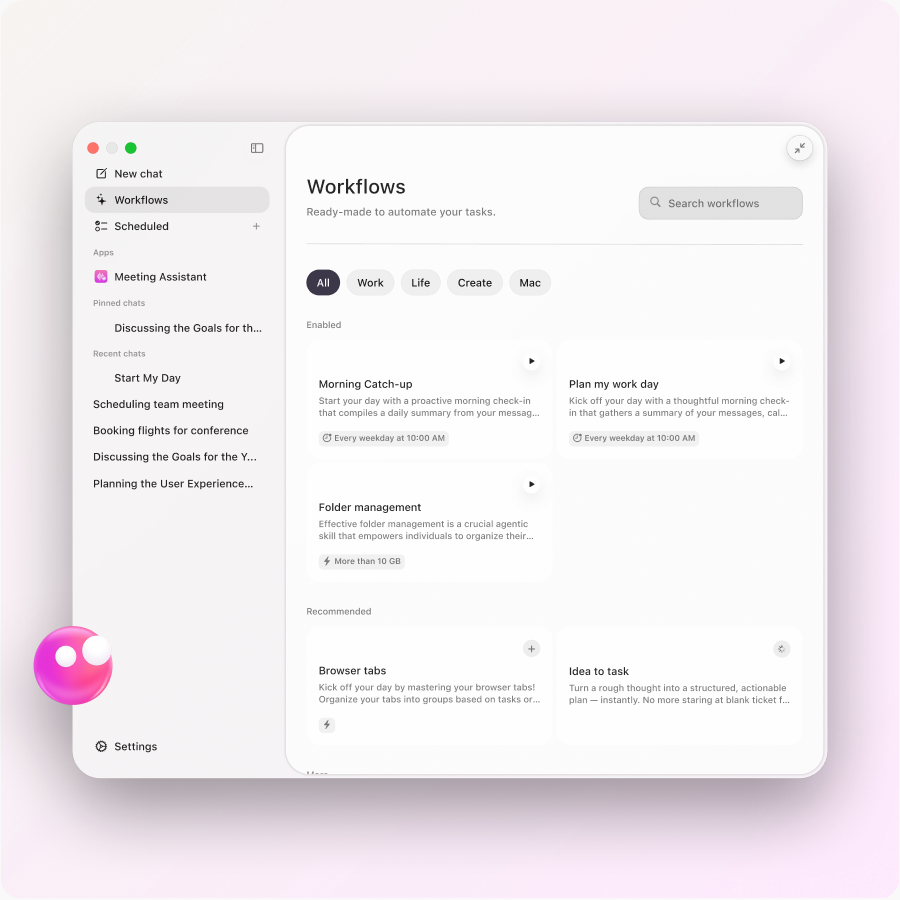 Eney ready-to-use workflows | AI Assistant for Mac