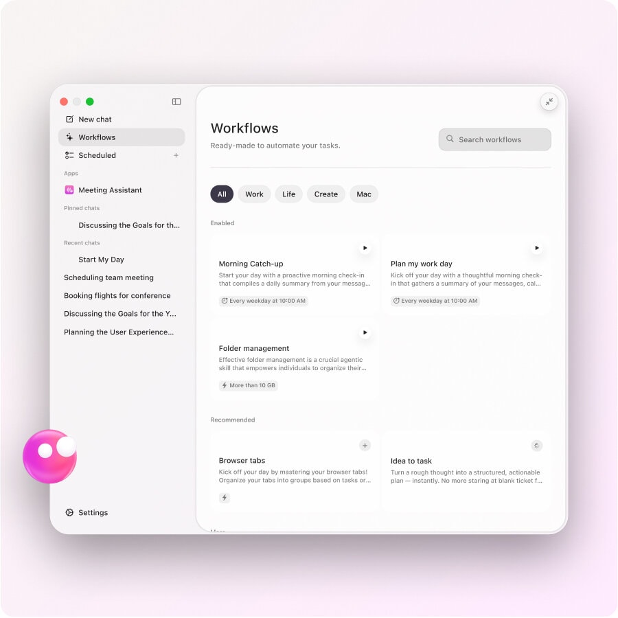 Eney ready-to-use workflows | AI Assistant for Mac